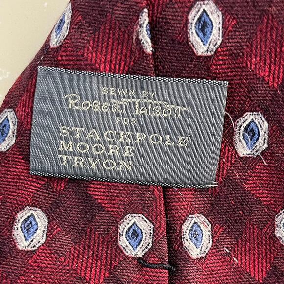 Robert Talbott Stackpole Moore Tryon Silk VTG Tie Jacquard Foulard scotch plaid - Picture 7 of 11